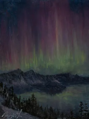 Aurora Borealis Over Crater Lake, May 10, 2024