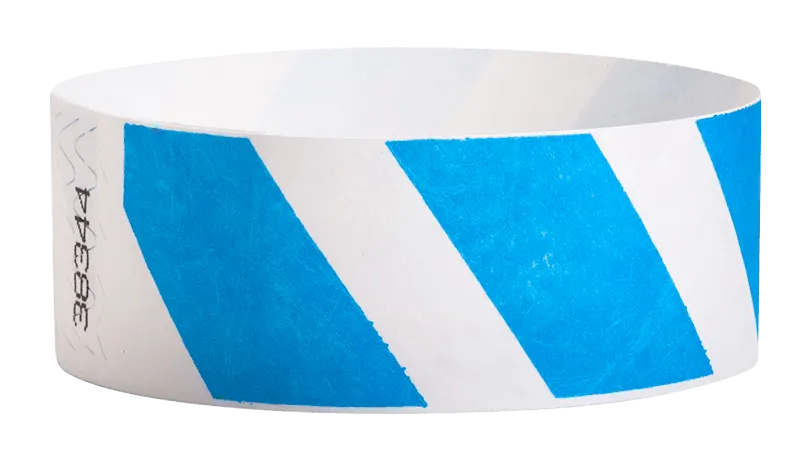 Blue Stripes 1" Tyvek Wristbands