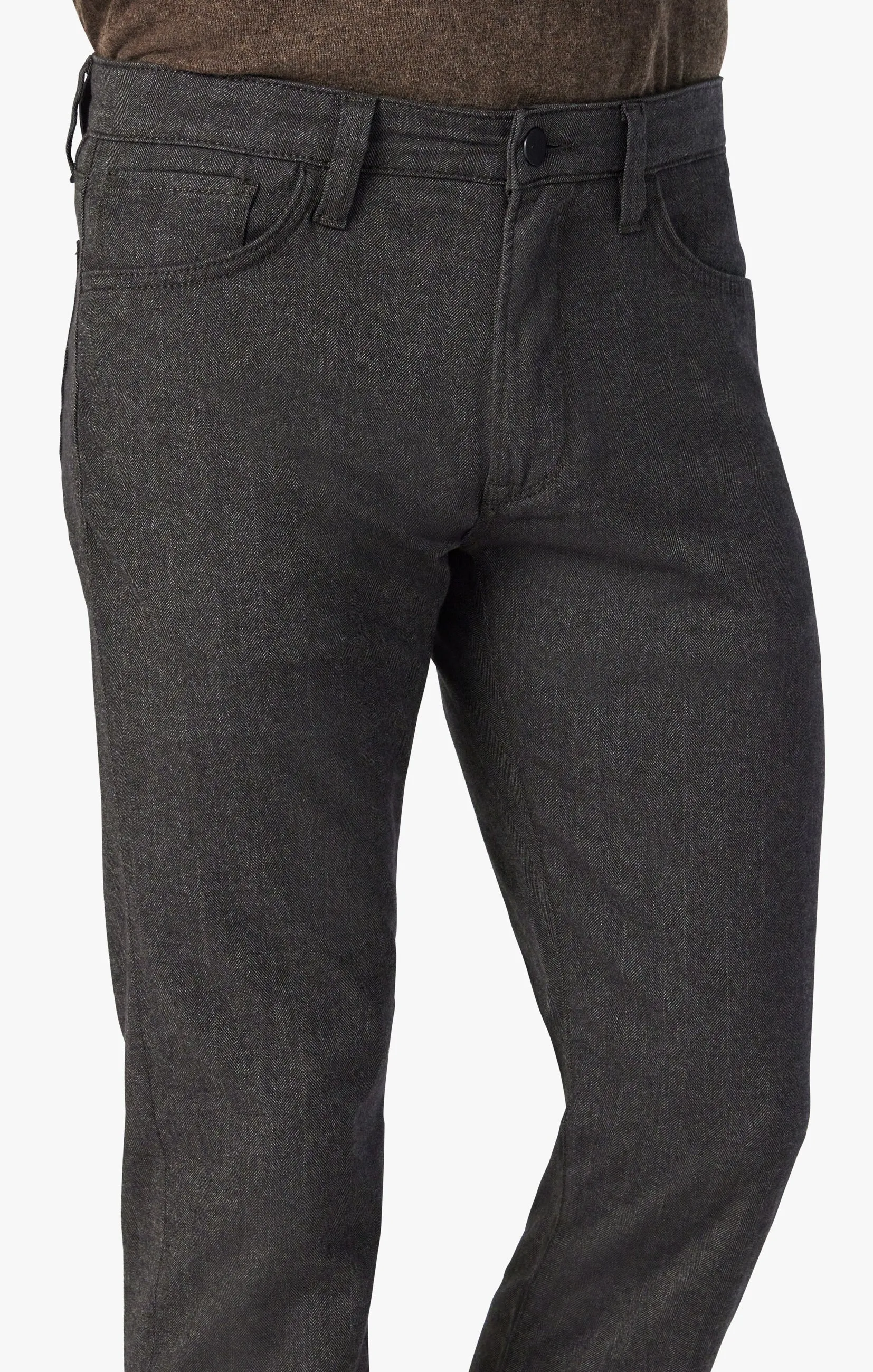 Cool Tapered Leg Pants In Anthracite Herringbone