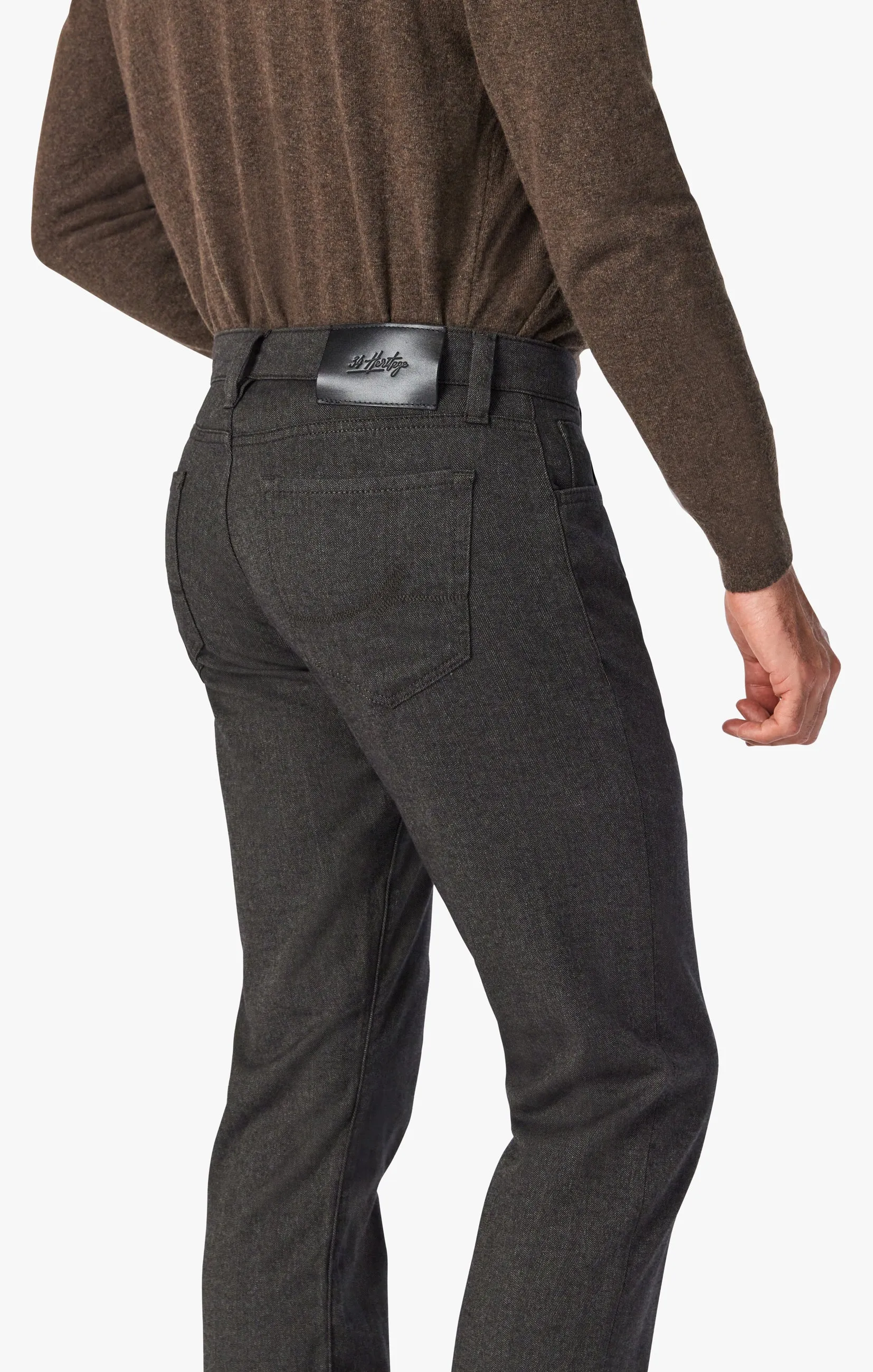 Cool Tapered Leg Pants In Anthracite Herringbone