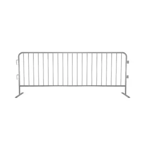 Crowdmaster® Crowd Control Pre Galvanized Light Duty Steel Barricade - Flat Feet - 8.5 Ft Long