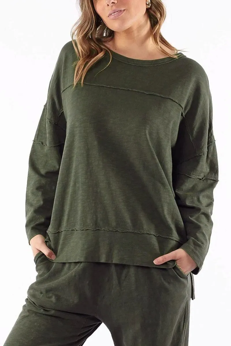 Foxwood - Jayne Throw On Top - Khaki