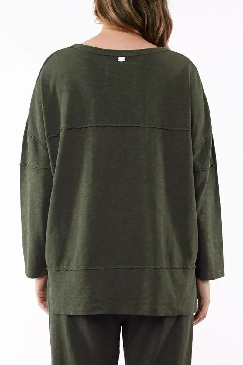 Foxwood - Jayne Throw On Top - Khaki