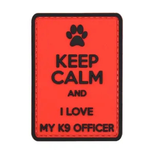 Keep Calm I Love My K9 Officer Patch Red/Black