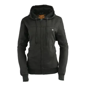 Ladies Motorcycle Biker Heated Blk Hoodie Jacket with chargeable battery Light Weight