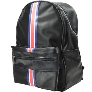 Lambretta Mens Vertical Stripe Retro Backpack - Black