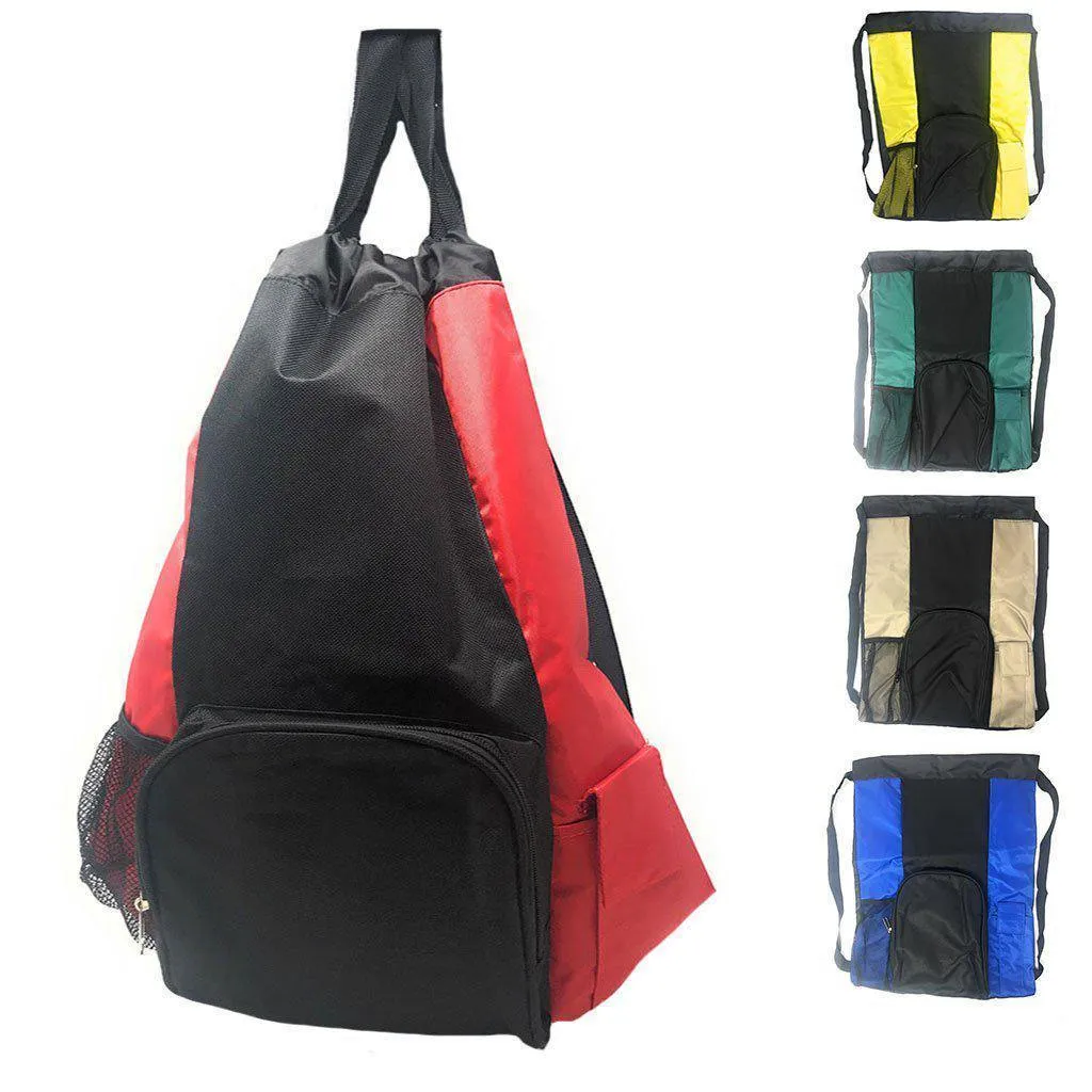 Large Big Drawstring Backpack Sack Rucksack Pack Bag Heavy Duty 14x19inch