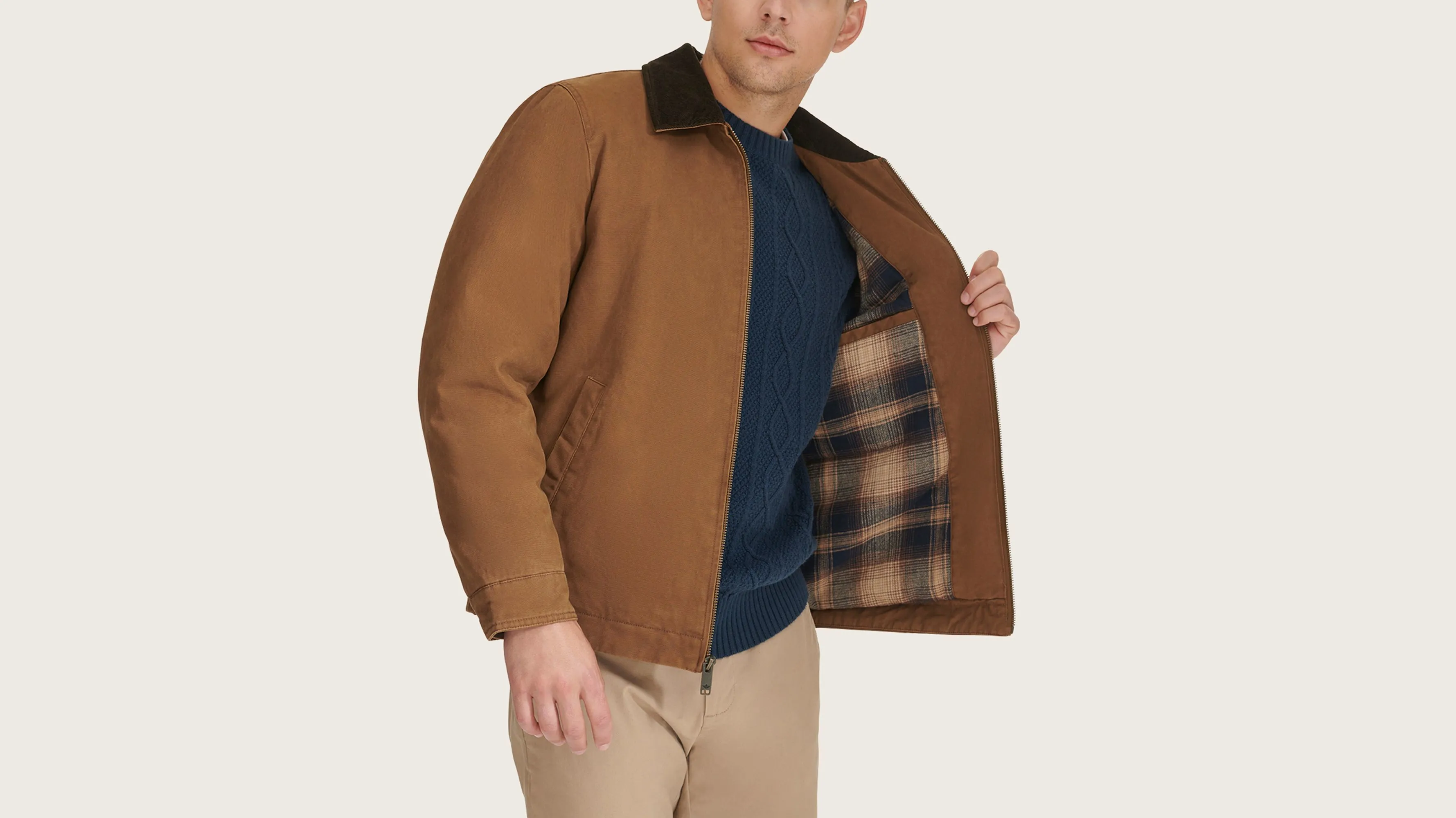 Laydown Collar Worker Jacket