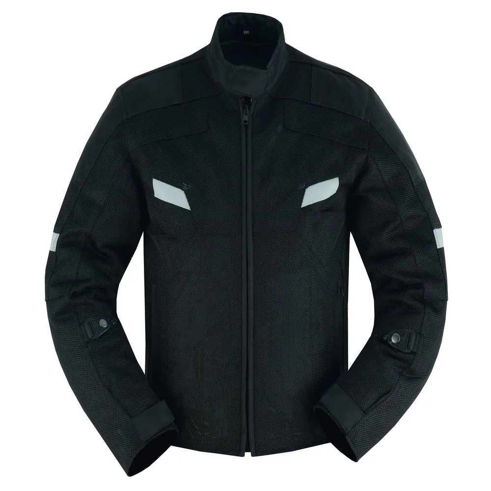 Men's Performance Mesh Motorcycle Jacket - Black