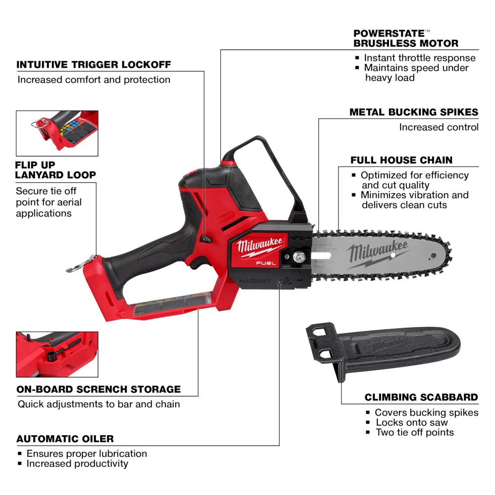 Milwaukee M18 Fuel Hatchet 8" Pruning Saw