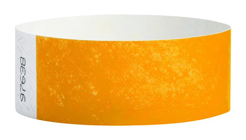 Neon Orange Tyvek Solid Wristbands