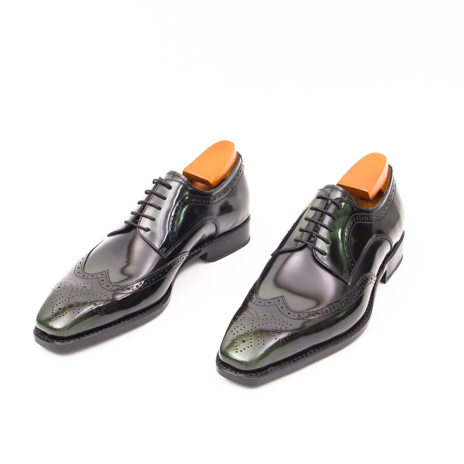 Patent leather goodyear welt dress shoes Green