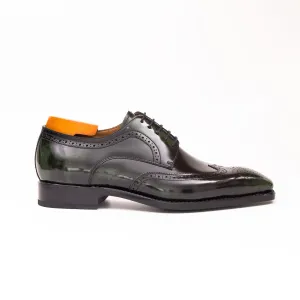 Patent leather goodyear welt dress shoes Green