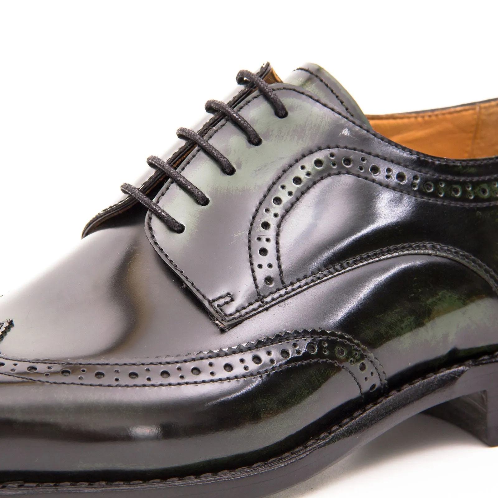 Patent leather goodyear welt dress shoes Green