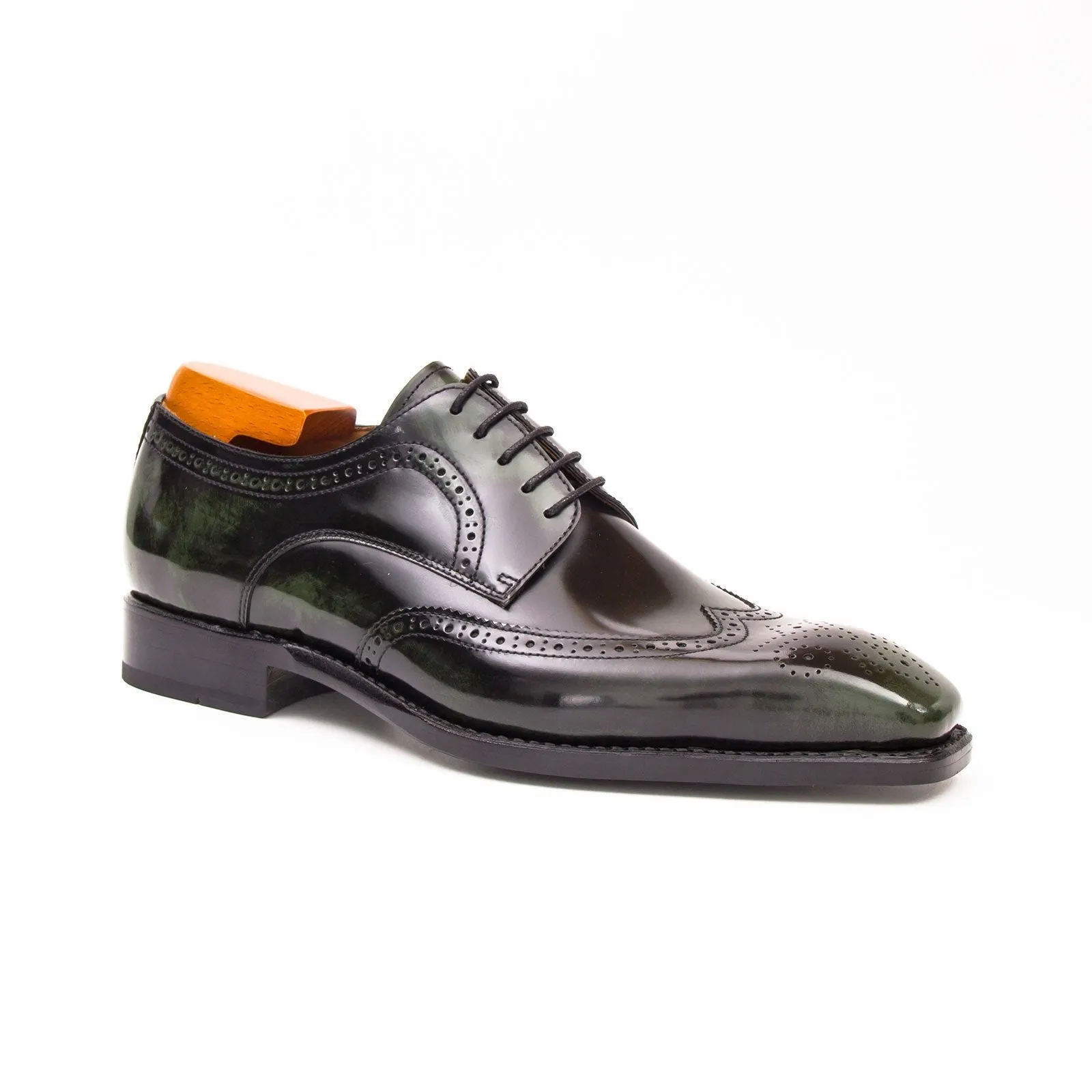 Patent leather goodyear welt dress shoes Green