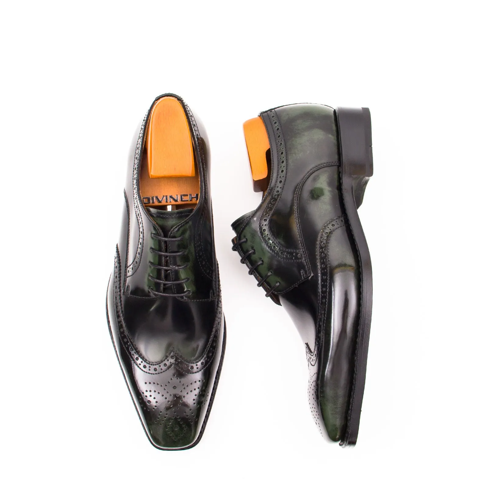 Patent leather goodyear welt dress shoes Green