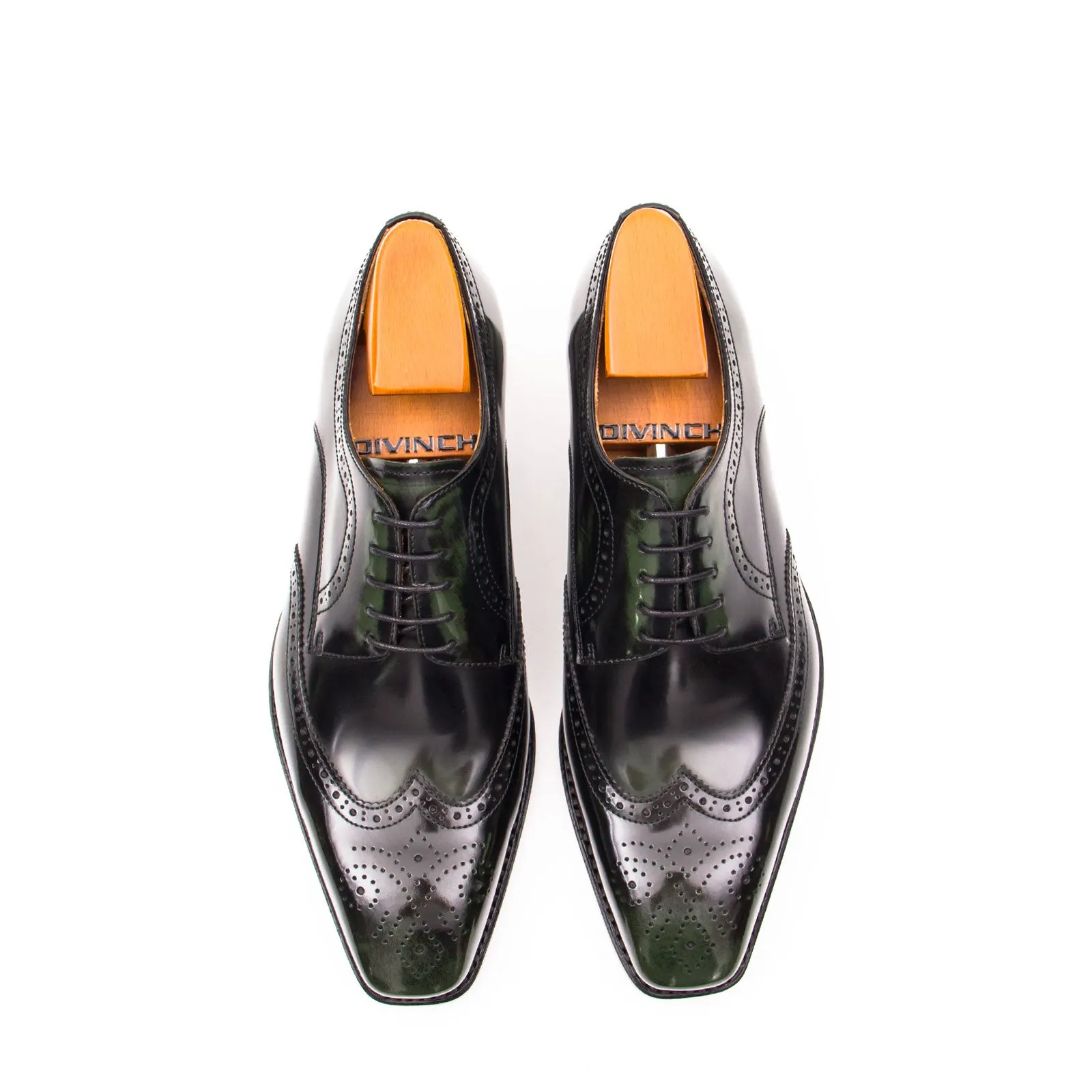 Patent leather goodyear welt dress shoes Green