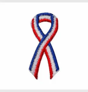 Patriotic USA American Ribbon Embroidered Stick-ons - 25-pack