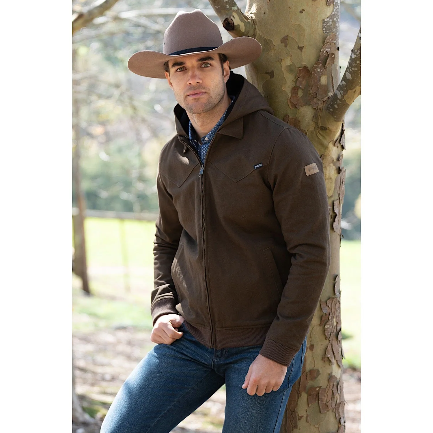 Pure Western Mens William Jacket Dark Brown