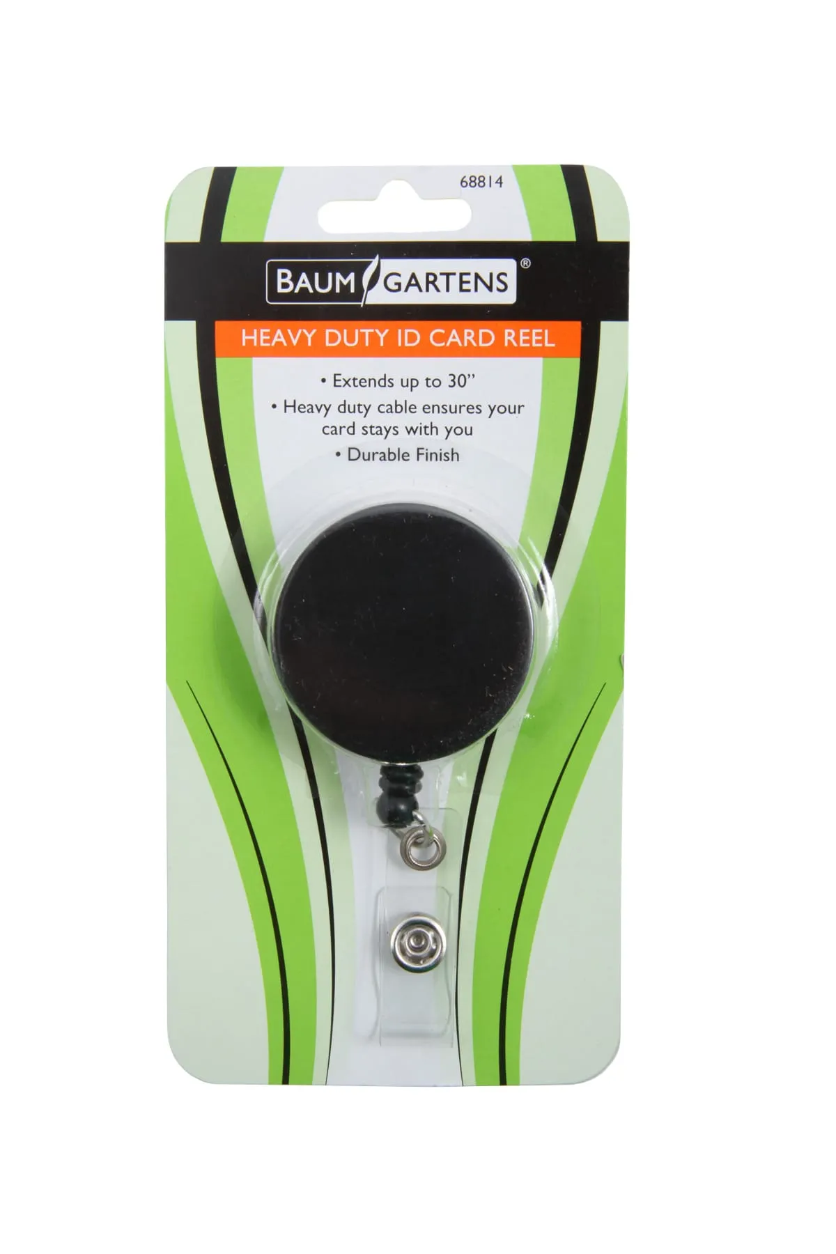 SICURIX Heavy Duty ID Badge Reel Round Belt Clip Strap BLACK (68814)