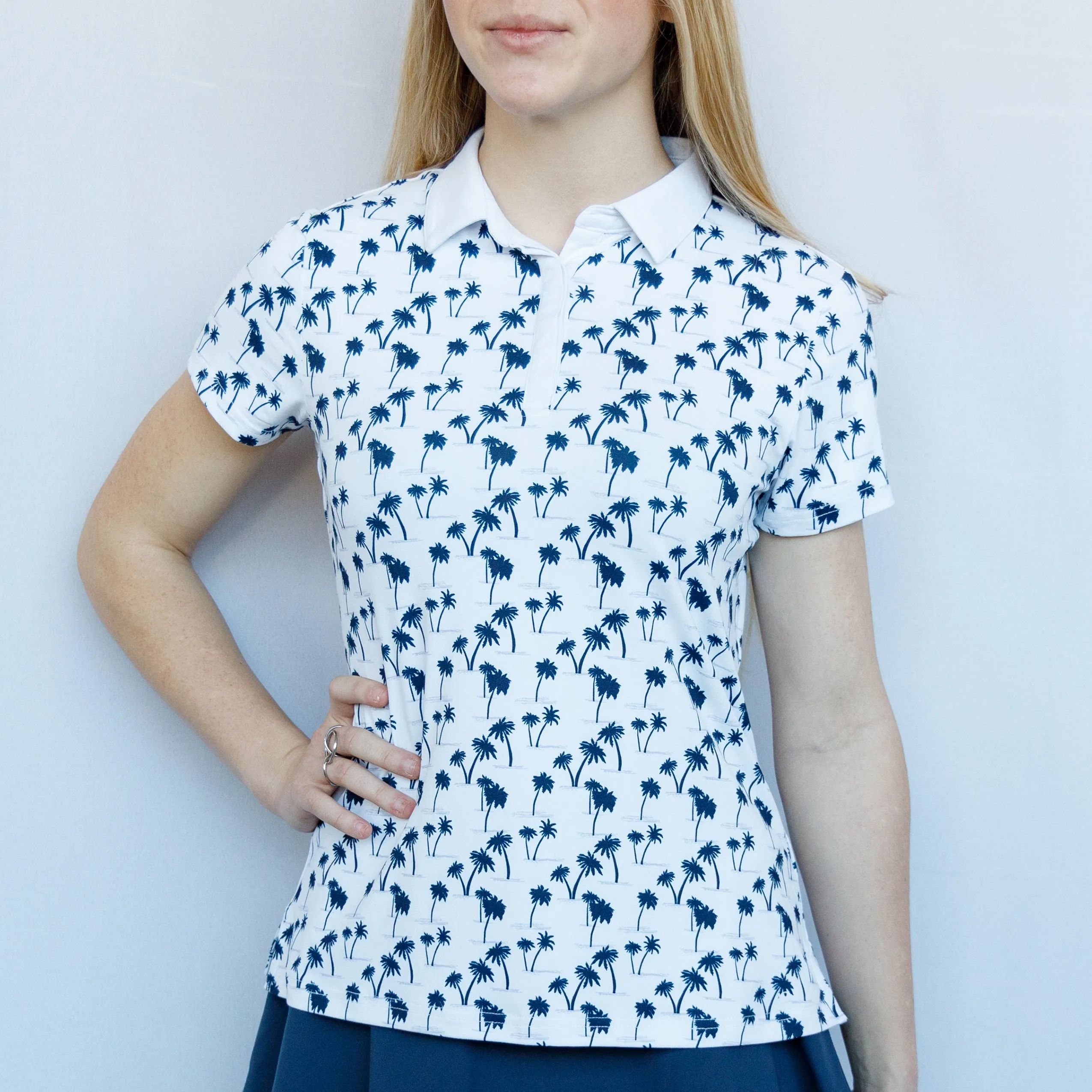 Tributary Polo - White/Navy/Lavender