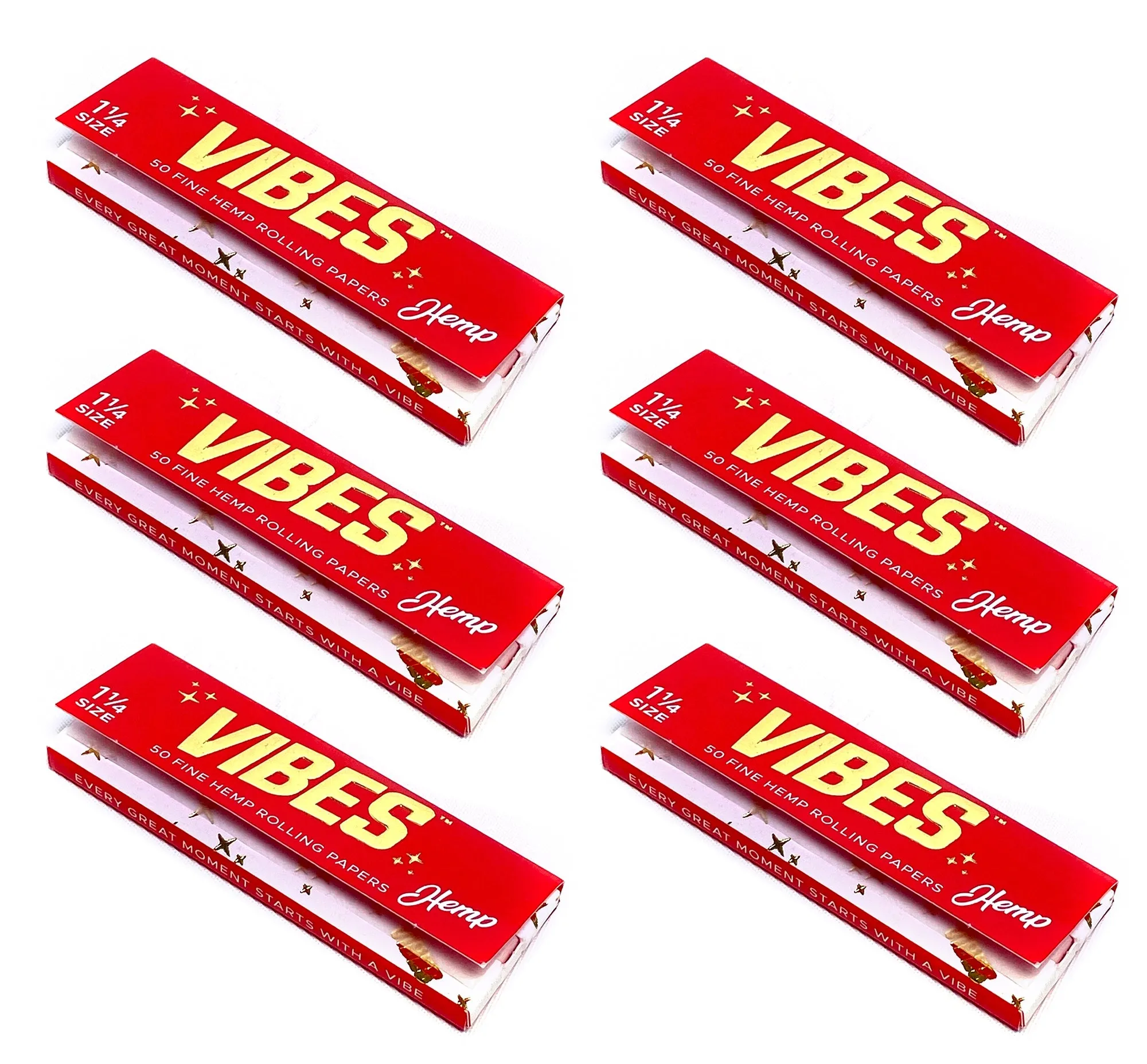 Vibes - 1.25 Hemp - 50 Paper Booklet - 6 Packs