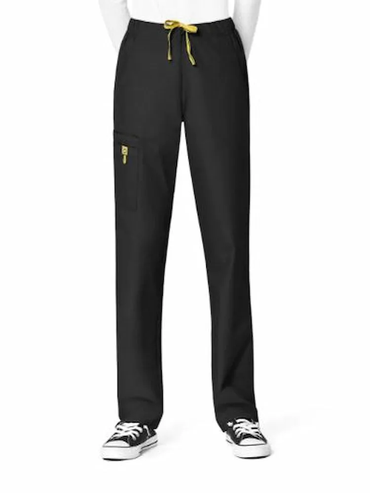 WonderWink Origins Women's Slim Leg Cargo Scrub Pant | Black