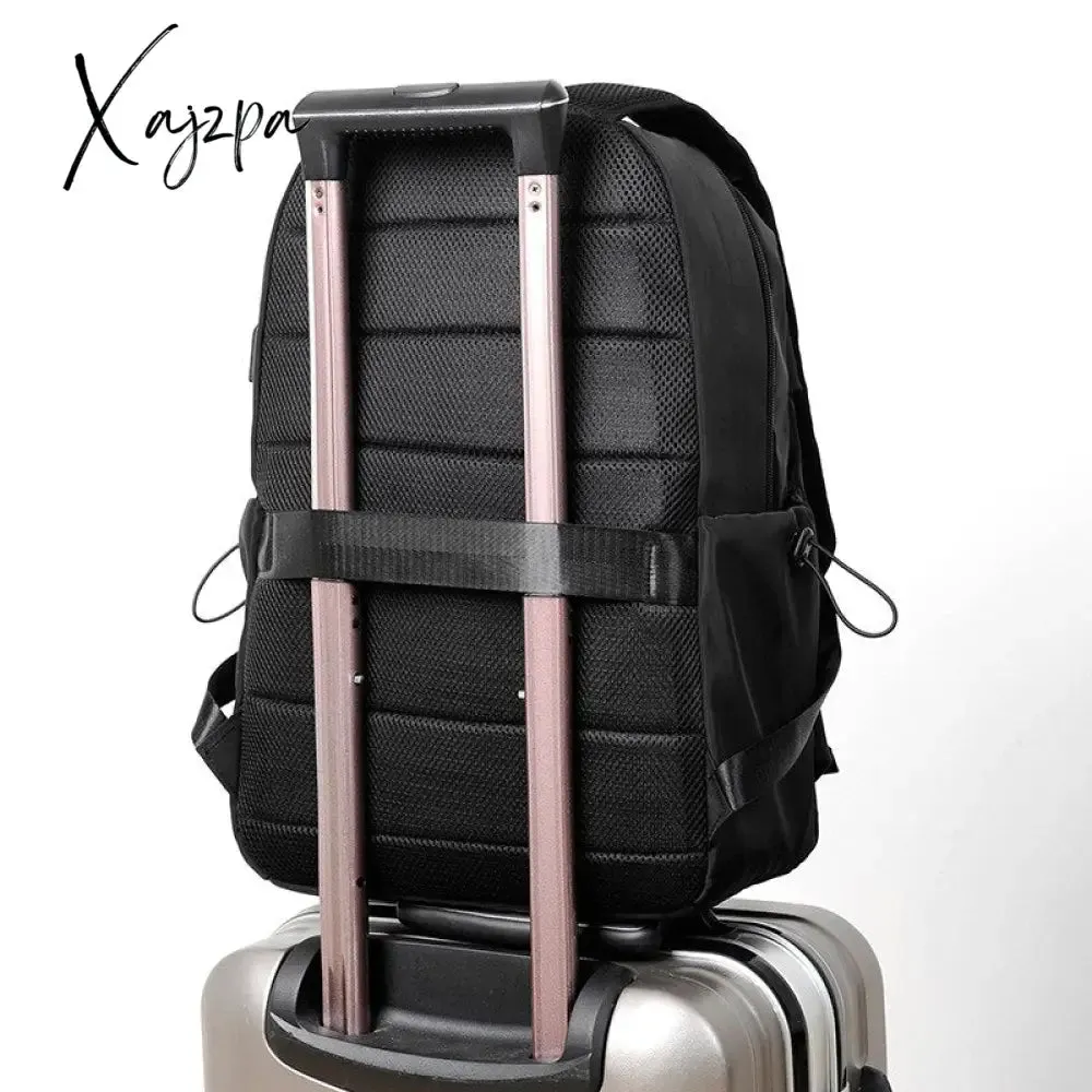 Xajzpa - New Men Backpack for 14 Inches Laptop women Large Capacity Stundet Backpacks Pleated Casual Style Bag Water Repellent male