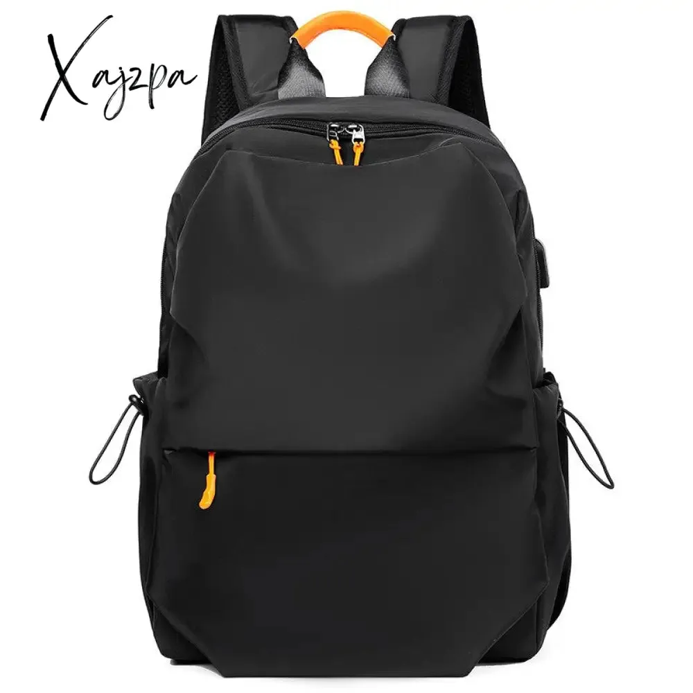 Xajzpa - New Men Backpack for 14 Inches Laptop women Large Capacity Stundet Backpacks Pleated Casual Style Bag Water Repellent male